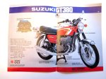  - originele kleurenfolder motor SUZUKI GT250 en GT380 jaren 70