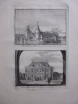 H. Spilman - t Huis Middagten tegen de Voorpoort en van ter Zijde te zien / 't Huis Middagten van vooren door de Voorpoort te zien 1743 [Originele kopergravure]