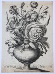 Unknown maker - [Antique print, engraving, ca. 1650] Vase with flowers/Vaas met bloemen, ca. 1650, 1 p.