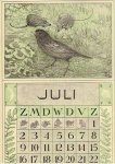 HOYTEMA, Theo van [HOIJTEMA] - Kalenderblad T. v. Hoytema - Rietmusch en muizen - juli - kalenderjaar 1915.