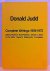 Judd, Donald - Complete Writings 1959-1975. Gallery Reviews, Book Reviews, Articles, Letters To The Editor, Reports, Statements, Complaints