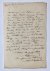  - [Manuscript, post, flood, 1850] Briefje van A.J.M. Borret, d.d. 's Bosch 1850 aan Gille Heringa, directeur posterijen te Tilburg. Manuscript, 8°, 1 pag.