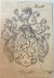 [Roest family crest] - Wapenkaart/Coat of Arms: Original preparatory drawing of the Roest Coat of Arms/Family Crest with printed coat or arms, 2 pp.