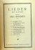 Hindemith, Paul: - Lieder mit Klavier... Op. 18