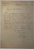 - Manuscript 1906 | Letter of Hendr. C. Diferee, d.d. Amsterdam 1906, To Hr. Hartkamp. Manuscript, 4°, 1 pag.