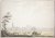  - AMERONGEN--- Aquarel in grijs en sepia 'Vue de l'eglise d'Amerongen', 35x50 cm., geplakt op karton, enkele scheurtjes.