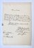  - [Manuscript, 1827] Letter of comte de la Roche Aymon, d.d. Paris 1827, manuscript, 1 p.