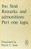 AVICENNA (IBN SINA) - Remarks and admonitions. Part one: logic. Translated from the original Arabic with an introduction and notes by S.C. Inati.
