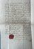 [Original legal manuscript 1755] - Manuscript legal German 1755 | Original manuscript deed for mortgage of 40 Frankische Guilder with name Buttenhuis dated 5.2.1752, signed 5 february 1755, 4 pp.