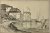 - Black chalk drawing | Riverscape with a harbour, ca. 1850, 1 p.