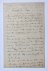  - [Manuscript, letter, 1877] Brief van A. van Lommel S.J., d.d. Rotterdam 1877 over de geschiedenis van Alkmaar. Manuscript, 8°, 2 pag.