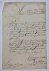  - [Manuscript, Letter, Sommelier POLMAN 1806] Request van J.M(?) Polman, d.d. Gravenhage 27-6-1806, aan Lodewijk Napoleon, waarin hij zijn diensten aanbiedt als sommelier. Manuscript, folio, 1 pag.