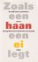 Zoals een haan een ei legt....