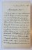 PINTO, DE - [Manuscript 1901] Briefje van A.A. de Pinto (geb. 1828, Raadsheer Hoge Raad 1876 - na 1902), dd. Den Haag 1901, 8°, 2 p.