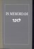 BLOEMENDAL, HANS (inleiding) - In memoriam (Namenlijst Van Nederlandse Joodse Slachtoffers Van de Holocaust).