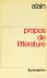 Propos de littérature.