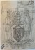 [De Roy van Zuidewijn family crest] - Wapenkaart/Coat of Arms: Original preparatory drawing of De Roy van Zuidewijn Coat of Arms/Family Crest, 1 p.
