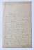  - [Manuscript, letter] Letter by S.J. Hingst, Amsterdam 1871, regarding the year of death of the mother of Nieuwland, 1 p.