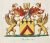  - [Heraldic coat of arms] Coloured coat of arms of the de Brouckere family, family crest, 1 p.