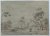 Monogrammist H.O. - Antique Drawing in Black Chalk - Landscape with several figures beside a small farmhouse - Signed H.O., date unknown, 1 p.