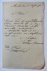 OVEREEM, VAN - [Manuscript, letter 1893] Briefje van P.A. van Overeem aan de heer Hartkamp, dd. Amsterdam 1893, manuscript, 8°, 1 p.