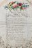  - [Manuscript, Vlissingen, 1860] 'Zegenwensch opgedragen aan mijne edele weldoeners'. Gedicht op gedecoreerd vel papier, 4°, manuscript, dd. Vlissingen 1-1-1860, getekend Kaarsemaker.