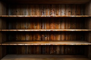 De lege boekenkast